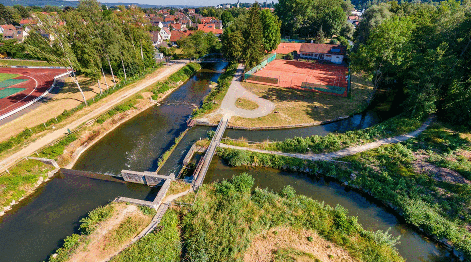 Wasserwirtschaftsamt Donauwörth Hochwasserschutz Thannhausen - Beginn des Bauabschnitts V - Teilungswehr Drohne - Bild