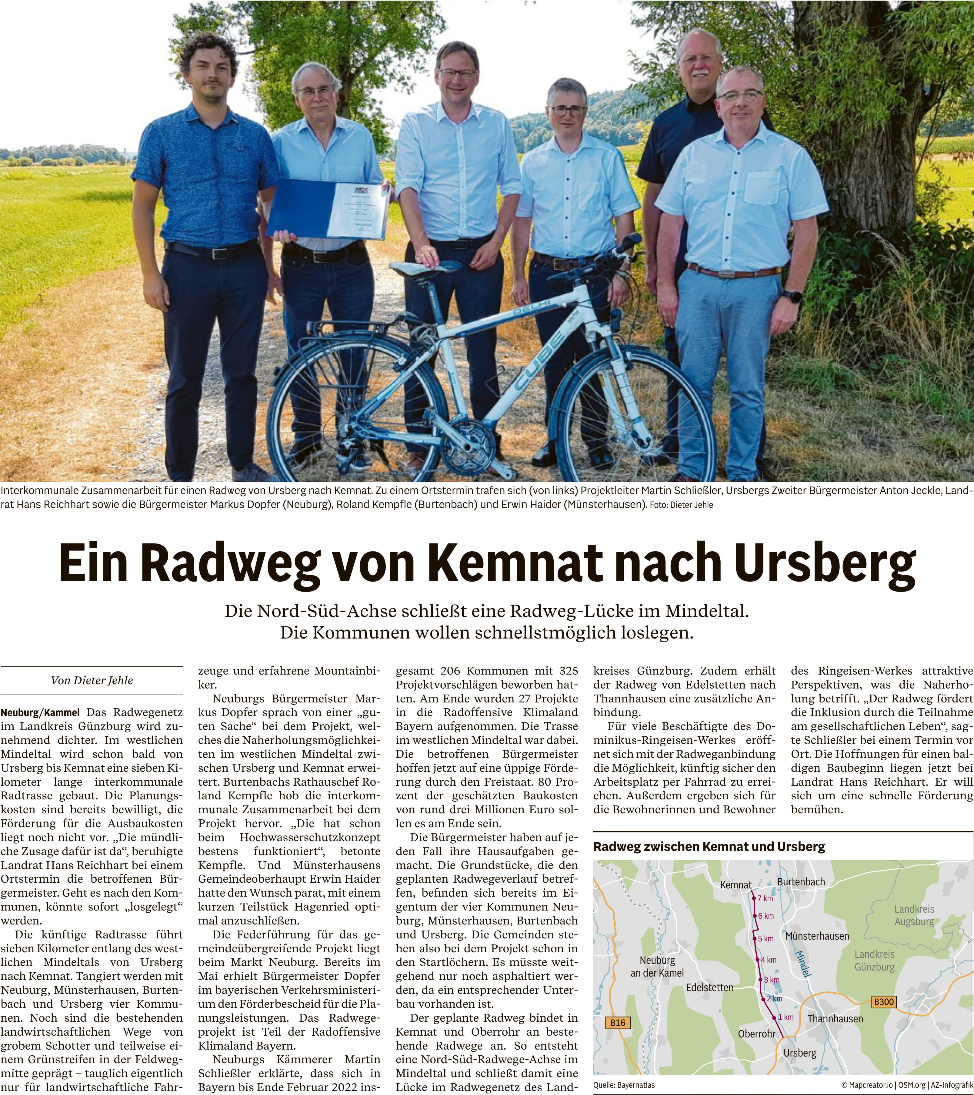 Interkommunaler Radweg von Kemnat nach Oberrohr 6 - Bild